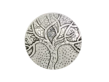 Stainless steel brooch with Tree of Life